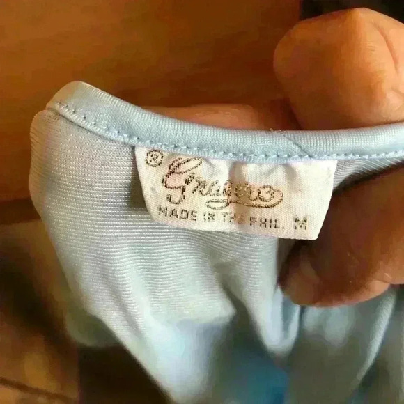 VTG Gragero baby blue nylon 70s 80s nightgown women Medium - Picture 6 of 6